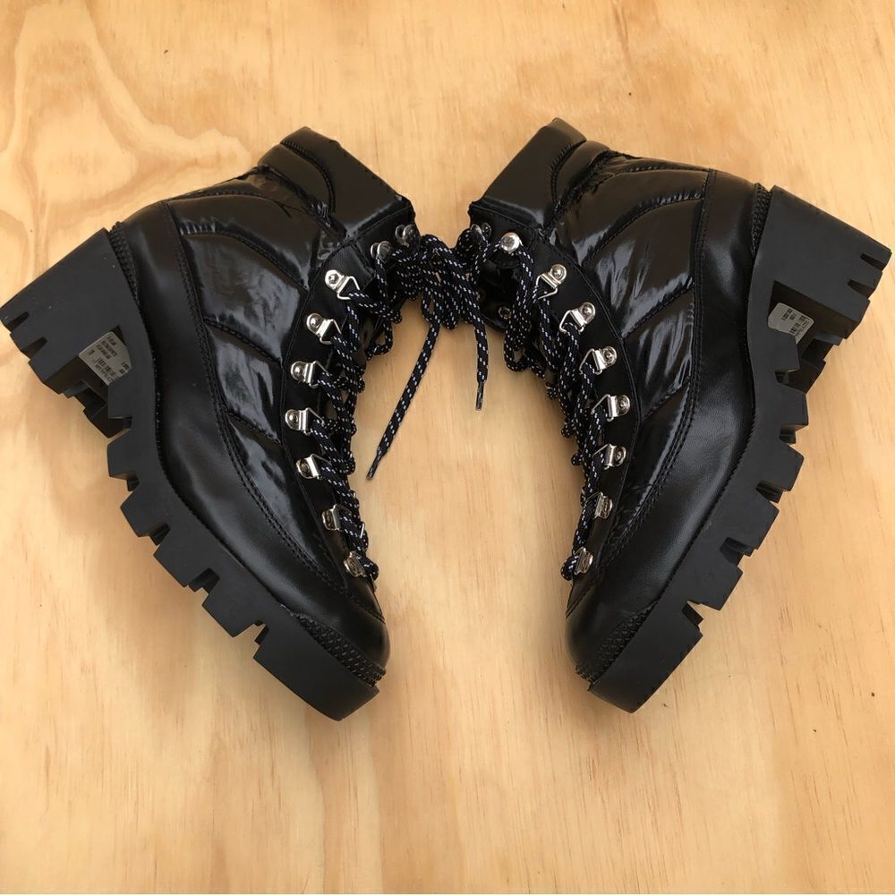 Schutz Keilane Black Puffy Combat Boots Size 7 New in Box - Picture 2 of 11